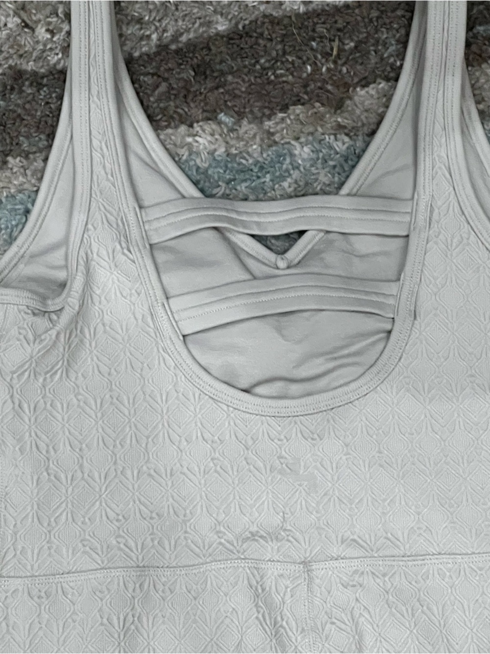 Textured Scoop-Back Jumpsuit in Light Beige - Picture 9 of 9